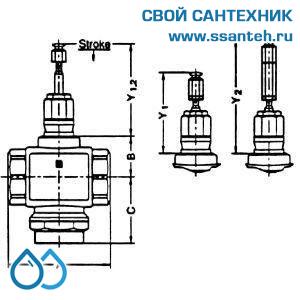 10100 Honeywell, V5011R1018 Клапан двухходовой (проходной) муфтовый, PN16, DN15, Kvs 1,0, 170 °C